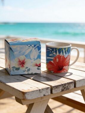 Vintage Coffee Tea Mug Hibiscus Paradise Flower